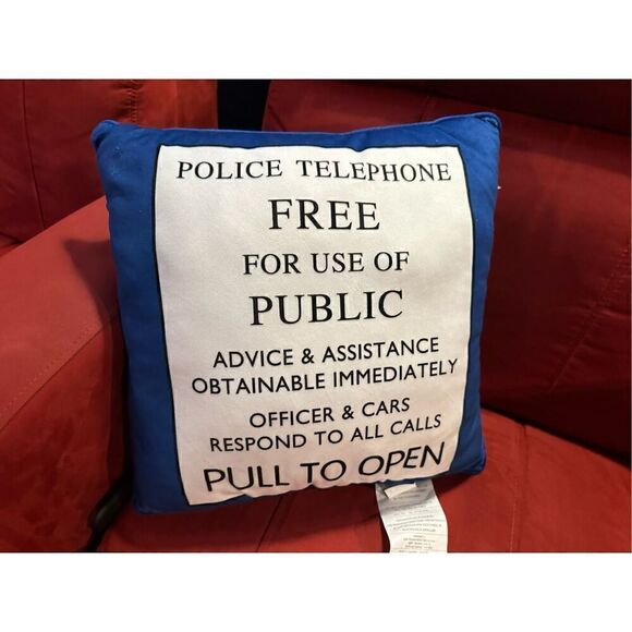 Doctor Who Licensed Tardis Telephone Box 16" Square Pillow Decorative Cushion NE - Picture 2 of 7